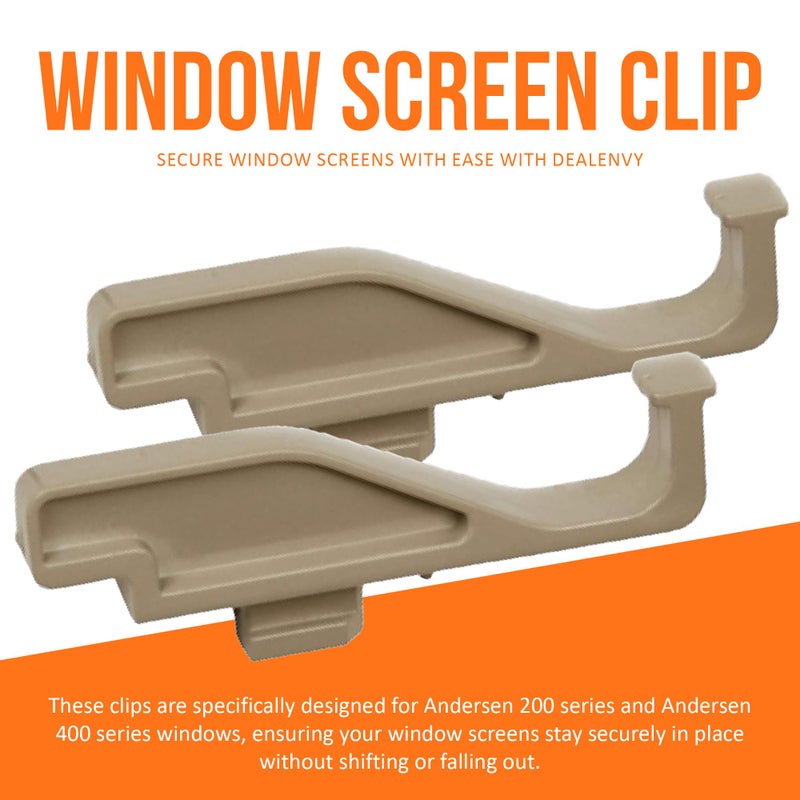 DealEnvy Full Screen Latch Compatible with Andersen 400 and 200 Series Double Hung and Gliding Windows from Year 2000 to Present - Replacement Clips for Windows and Door Screens (Pack of 12, White) - Image 2